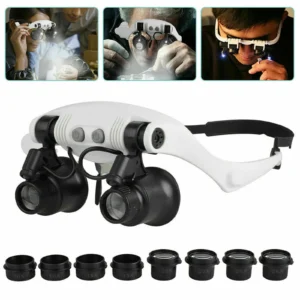 LED Magnifier Double Eye, Repair Loupe